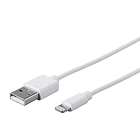 Monoprice Lightning to USB Type-A Charging Cable - Apple MFi Certified, 3 Feet, White - Essential Series