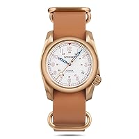 BODERRY Men's Watch Bronze Automatic Field Watch 40mm Military Watch Date Function 100M Waterproof with Genuine Leather Strap Japanese Mechanical Movement & Screw Down Crown—Voyager