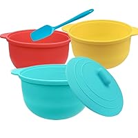 3pcs Silicone Wax Pot Liner Replacement Bowls 14Oz 500CC with 3pcs Covers Wax Warmer 1pc Non-stick Waxing kit Spatulas Removable