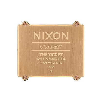 Nixon Women's Ticket A1262502-00 34mm Gold Dial Stainless Steel Watch