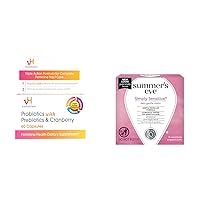 Probiotics with Prebiotics and Cranberry Feminine Health Supplement 60 Capsules + Summer's Eve Cleansing Cloths Simply Sensitive 16 Count