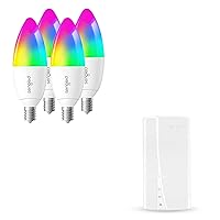 Smart Candle Light Bulbs 4PK Bundle with Smart Home Hub, Zigbee Smart Light Bulbs, Hub Used Smart Products Smart Bulbs, Compatible with Alexa, Google Assistance and IFTTT