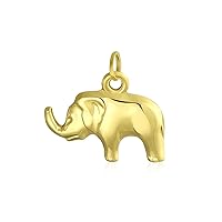 Bling Jewelry 14K Yellow Real Gold Good Luck Elephant Pendant For Women For Men No Chain