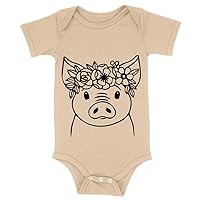 Floral Pig Baby Onesie - Pig Apparel - Pig Stuff