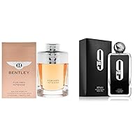 BENTLEY for Men Intense 3.4 oz Eau de Parfum Spray & AFNAN 9 PM for Men Eau de Parfum Spray, 3.4 Ounce