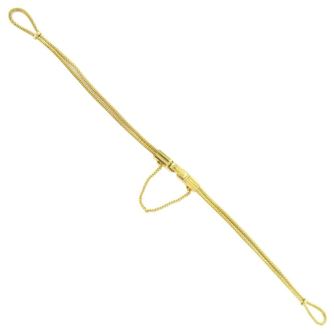 Ladies Yellow Gold Tone Cord Rope Watch Band Speidel