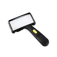 Qiangcui 10X Hand-held Lighting Magnifier, High-Definition Optical Lens for Reading Newspapers, Office, School, Printing, Jewelry, Inspection, Stamp Collection