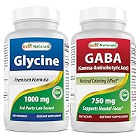 Best Naturals Glycine Supplement 1000 Mg & GABA Supplement 750m