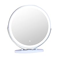 Vanity Mirror,Bathroom Mirror, Dressing Table Makeup Mirror,360°Rotating Cosmetic Mirror, for Dressing Table, Desk, Bathroom, Bedroom,Desktop Vanity Mirror with Led Light