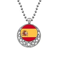 Spain National Flag Europe Country Necklaces Pendant Retro Moon Stars Jewelry