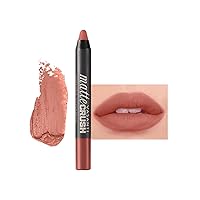 VASANTI Matte Crush Lipstick Pencil - Soft, Smooth, Waterproof, Velvety, High Pigmented - Paraben-Free Cruelty-Free Lipstick - (Peachy Keen - Natural Peach)