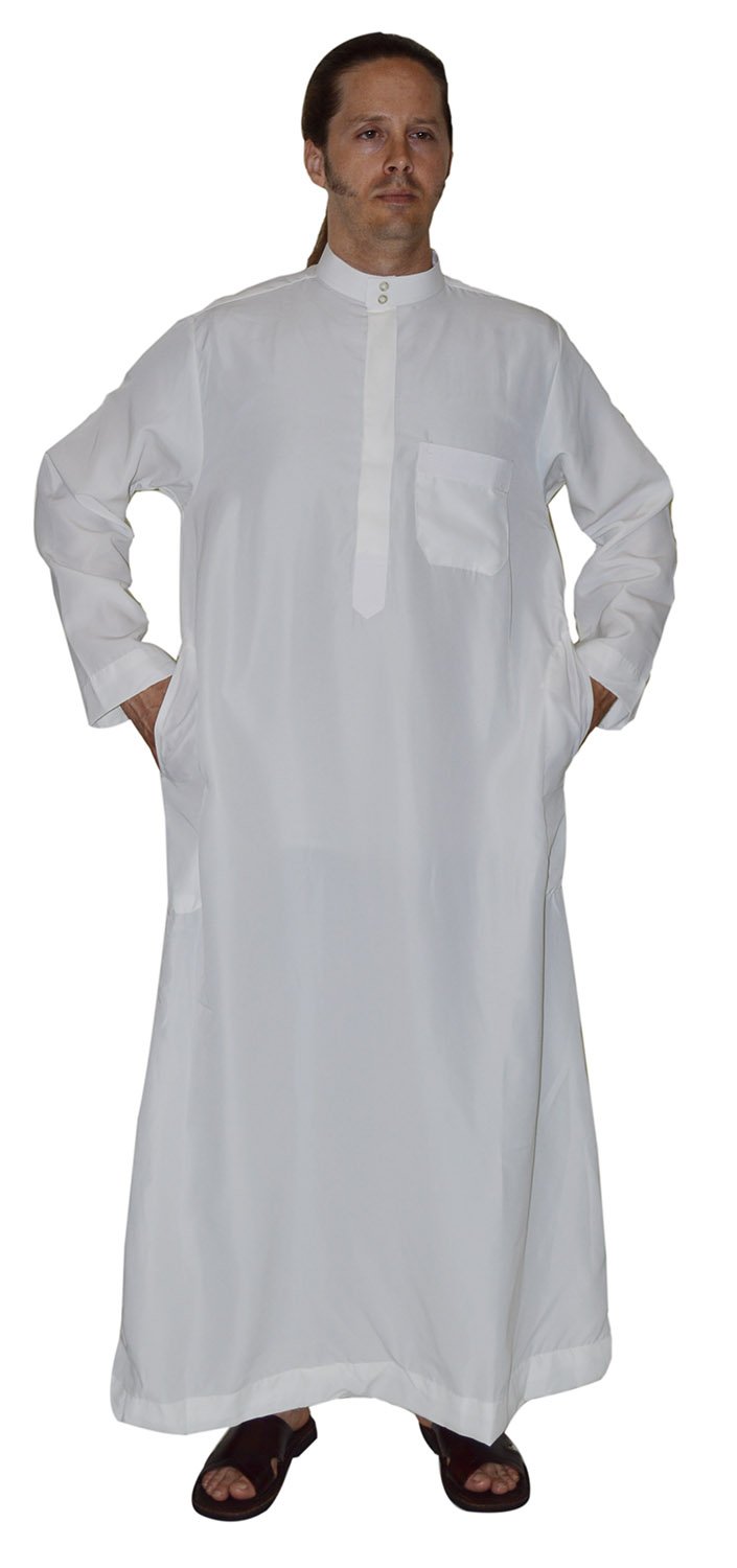 Men Saudi Arab Style Thobe Thoub Abaya Robe Daffah Dishdasha Islamic Caftan Large