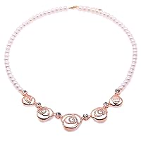 JYX Pearl Strand Necklace Fashion 7mm Freshwater White Pearl Necklace for Women 22
