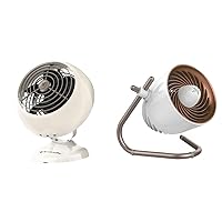 Vornado VFAN Mini Classic Personal Vintage Air Circulator Fan, Vintage White- Classic Base, Small and Vornado Pivot Personal Air Circulator Fan, Copper