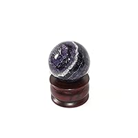 Jet Purple Flourite 45-50 mm Ball Sphere Gemstone Hand Carved Crystal Altar Healing Devotional Focus Spiritual Chakra Cleansing Metaphysical Jet International Crystal Image is JUST A Reference