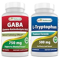 Best Naturals GABA 750 mg & L-Tryptophan 500 mg