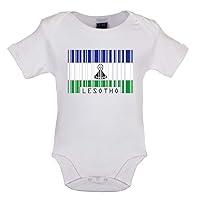 Lesotho Barcode Style Flag - Organic Babygrow/Body suit
