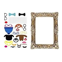 BESTOYARD Photo Booth Props Picture Frame Photo Props Funny Faces Party for Wedding Birthday Baby Shower Graduation 24pcs