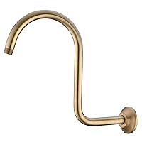 13 Inch S Shape Shower Head High Rise Extension Shower Arm and Flange, Champagne Bronze