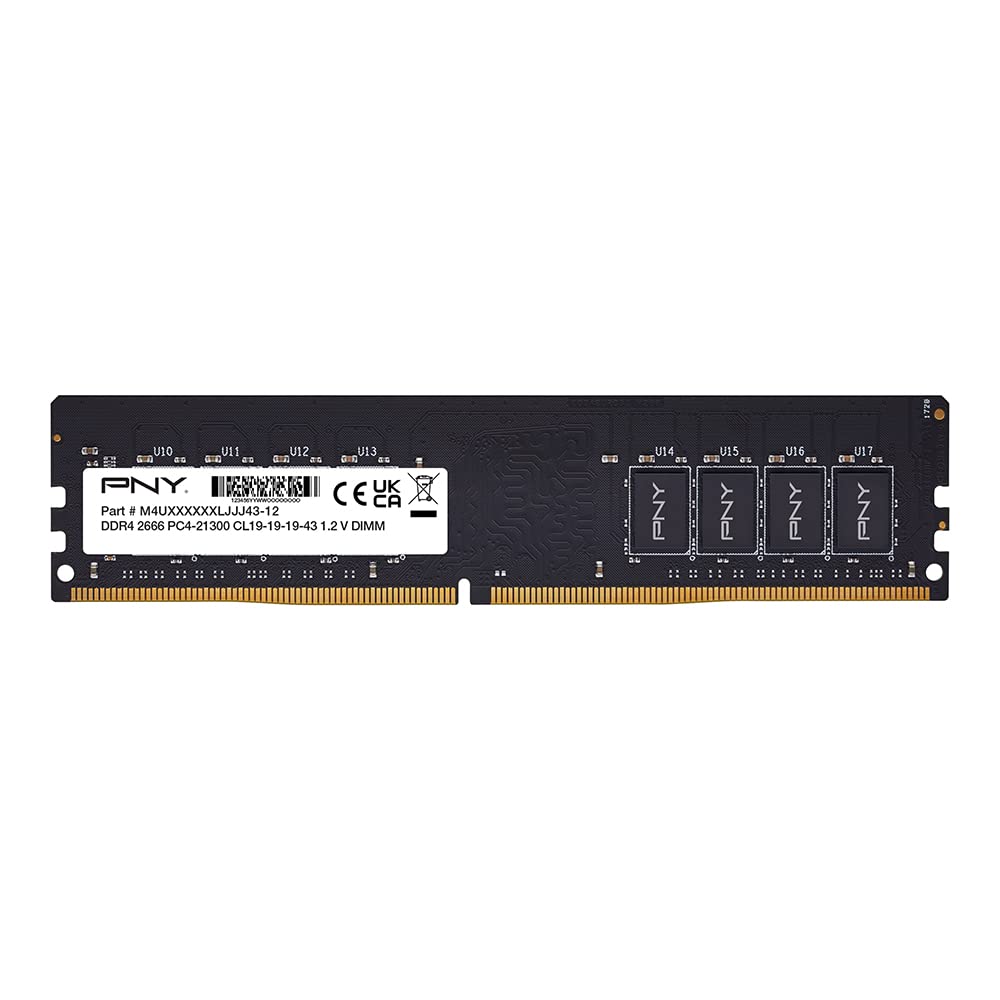 PNY Performance 32GB DDR4 DRAM 2666MHz (PC4-21300) CL19 (Compatible with 2400MHz or 2133MHz) 1.2V Desktop (DIMM) Computer Memory – MD32GSD42666-TB