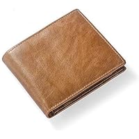 Wallet for Men Vintage Suede Leather Men's Wallet Oil Wax Leather Multi-function Fashion Wallet Suited for Leisure (Color : Brown, Size : S)