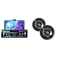 PIONEER SPH10BT Single-DIN in-Dash Mechless Smart Sync Receiver with Bluetooth & TS-F1634R, 2-Way Coaxial Car Audio Speakers, Full Range, 6.5