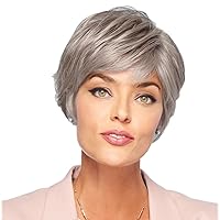 Gabor Gala Luxury Short Textured Wig by Hairuwear, Average Size Cap, G101+ Platinum Mist