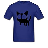 cat Men's Printed T Shirt XL Royal Blue