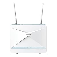 D-Link G416/B EAGLE PRO AI AX1500 4G+ Smart Router with 4G+ LTE Cat 6 Download Up to 300Mbps, Wi-Fi 6, AI Wi-Fi/Traffic Optimiser, Gigabit Ports, WPA3, Wi-Fi Mesh support, Unlocked for All Networks.