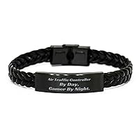 Air Traffic Controller By Day, Gamer By Night. Air Traffic Controller Braided Leather Bracelet. The Best Gifts for Air Traffic Controller. Friends Gift