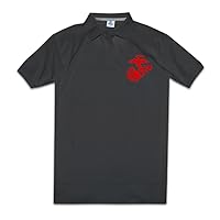 MOUN Men's USMC Athletic Marines Polo Shirt Black
