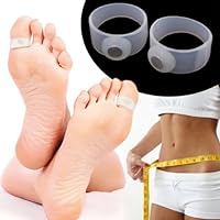 Pair of Body Slimming Silicone Magnetic Toe Rings Lose Weight H01124