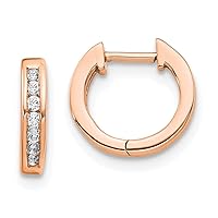 9.9mm 14k Rose Gold Lab Grown Diamond Hinged Hoop Earrings Measures 9.9x9.9mm Wide Jewelry for Women