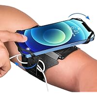 Running Armband 360° rotatable for iPhone 15/14/13/Pro Max/Pro/Mini/12/11/SE/Xs/XR/X/8/7/Plus, Suitable for All 4-6.7 inch Smartphones, Running Hiking and Cycling Mobile Phone Armband