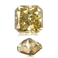GIA Certified Natural Fancy Deep Brownish Yellow (1pc) Diamond - 0.43 Cts - SI1 Clarity Cut-Cornered Square Modified Brilliant