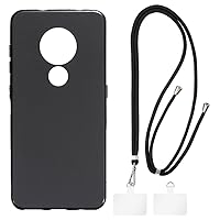 Nokia 7.2 Case + Universal Mobile Phone Lanyards, Neck/Crossbody Soft Strap Silicone TPU Cover Bumper Shell for Nokia 6.2 (6.3”)