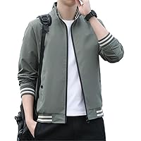 Korean Jacket For Men Autumn Stand Collar Casual Solid Color Business Coats - Jackets