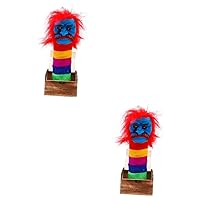 BESTOYARD 2 Pcs Startled Wooden Box Halloween Scherzi Scary Witch Funny Toy Pranks and Practical Jokes Halloween Trick Toys Trick or Treat Toy Classic Wooden Toys Sound and Light Decorate