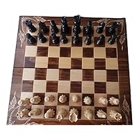 Special chesspieces with Carved face, Special Flower Carved 20x20 in Beech Wood Chessboard Box,Wooden Chess Set, Board Game, Educational Game,Backgammon, Checkers