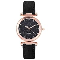 Women's Watch, Fashion Star Sky Exquisite Diamond Retro Leather Strap Quartz Ladies Watch