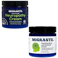 Basic Vigor Migrastil Soothing Neck Cream & Neuropathy Cream Bundle, 4oz. each, Made in the USA