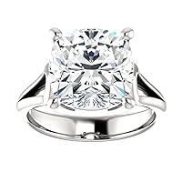 Kiara Gems 5 CT Cushion Infinity Accent Engagement Ring Wedding Eternity Band Vintage Solitaire Silver Jewelry Halo Anniversary Praise Ring