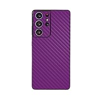 MightySkins Carbon Fiber Skin Compatible with Samsung Galaxy S21 Ultra - Solid Purple | Protective, Durable Textured Carbon Fiber Finish | Easy to Apply, Remove, and Change Styles | Made in The USA