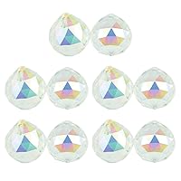 10 Pcs 15mm Crystal Faceted Ball, Colorful Prism Pendant Suncatcher Feng Shui Crystal Ball for DIY Crafts Home Office Garden Decoration,01