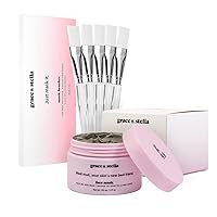 grace & stella Dead Sea Mud Mask With Brush (120ml) and Mask Application Brushes (Pack of 5)