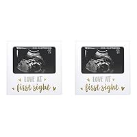 Pearhead Tiny Ideas Love at First Sight Sonogram Keepsake Photo Frame, Ultrasound Photo Frame for Baby Girl or Baby Boy (Pack of 2)