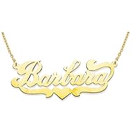 RYLOS Necklaces For Women Gold Necklaces for Women & Men Yellow Gold Plated Silver or Sterling Silver Personalized Shiny HIgh Polished Nameplate Necklace 17MM Special Order, Made to Order Necklace