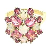 9ct Yellow Gold Ladies Opal and Pink Tourmaline Ring- Finger Sizes L to Z Available