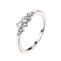 Crystal Ring Band, Women's Rose/White Gold Plated Cz Engagement Rings Best Promise Anniversary Wedding Bands