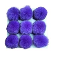 Faux Fur Pom Poms Hat Ball Pom Pom Large Hair Balls for DIY Beanies Shoes Scarves Gloves Bags Knitting Accessories ( Color : Purple , Size : 2pcs )